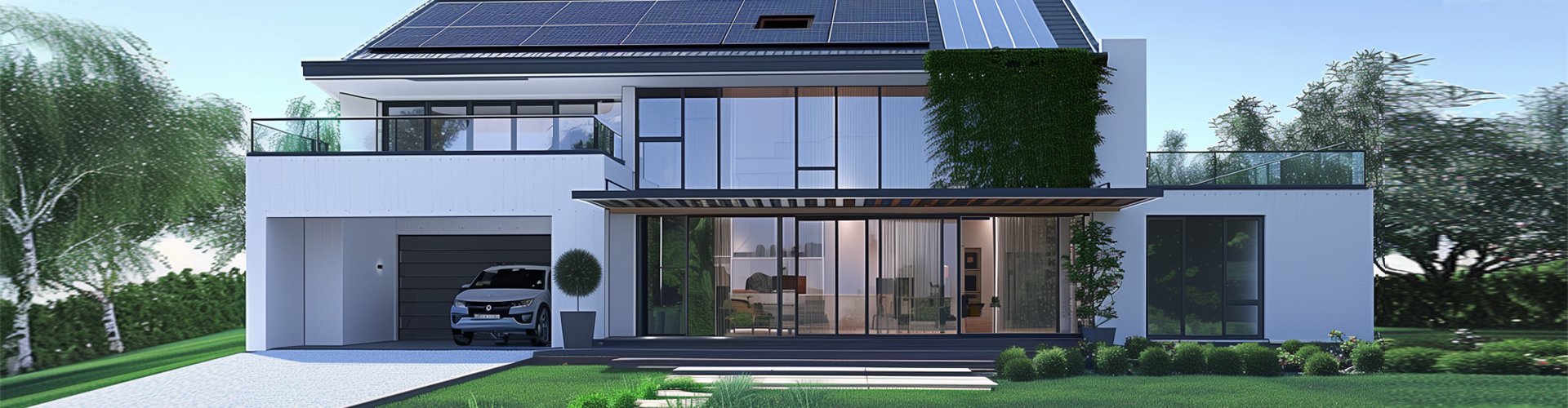 Contemporary house with coordinated dark aluminium windows, sliding doors and entrance openings