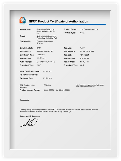 Amerikaanse NFRC-certificering
